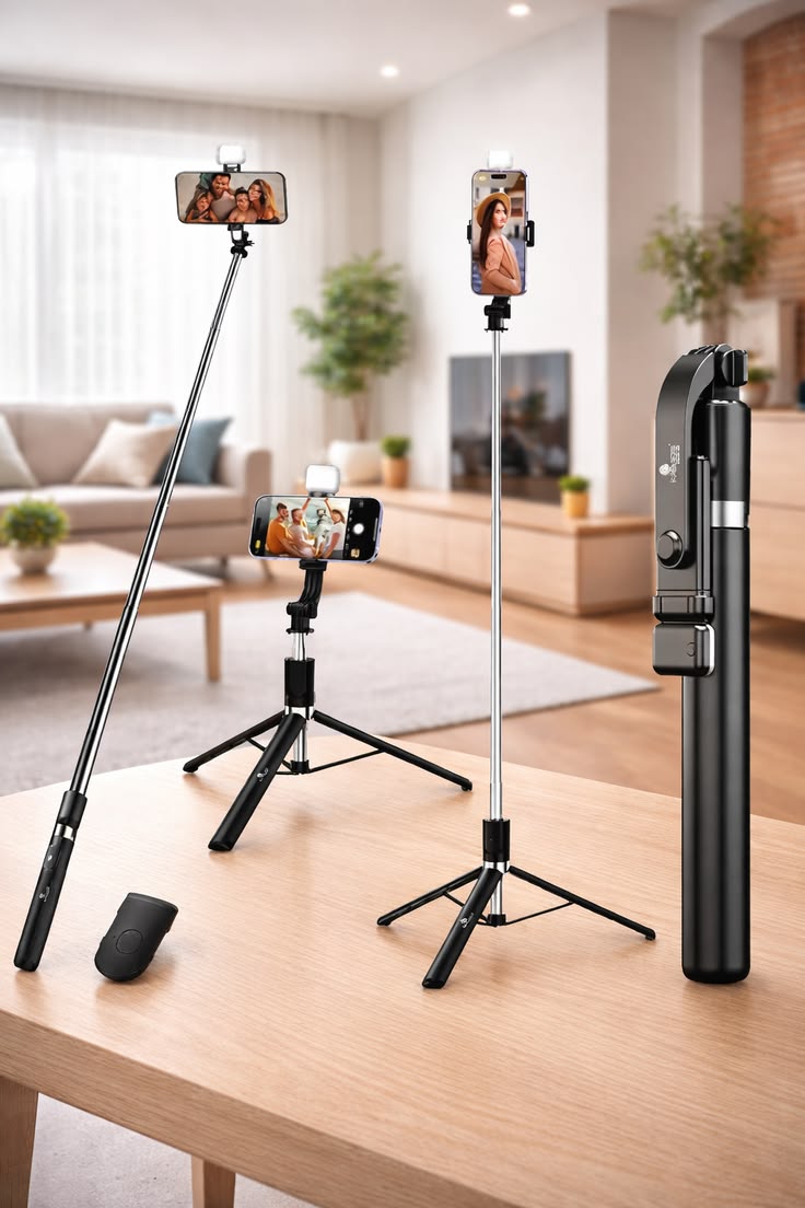 4 IN 1 Selfie Stick with  Bluetooth Remote