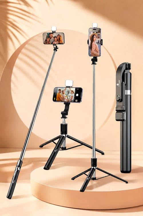 4 IN 1 Selfie Stick with  Bluetooth Remote