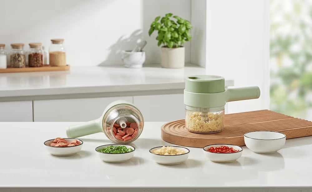 Electric Food Chopper & Vegetable Cutter | Multifunctional USB Rechargeable Food Processor | Chopping, Slicing, Grating & Grinding